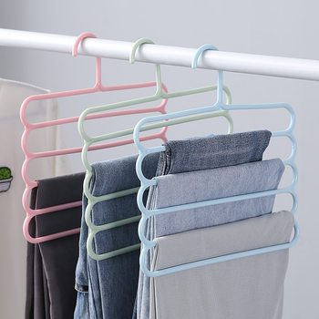 New arrival household non-slip multi-layer pants rack multi-functional wardrobe 5-layer pants hanger scarf tie hanger