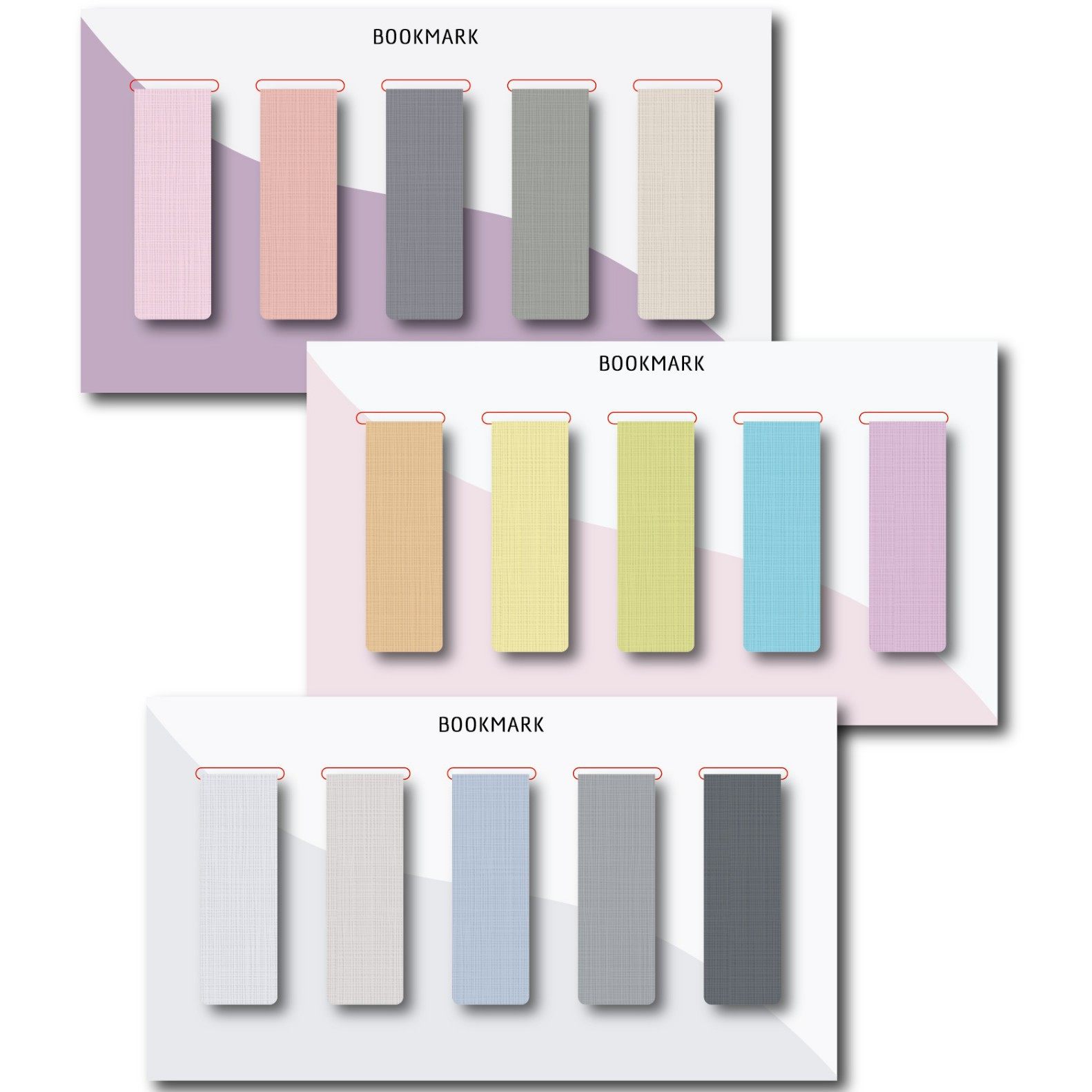 Magnetic bookmark manufacturers Amazon best selling special paper embossed hanging card bookmark set solid color Morandi color