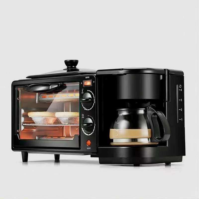 Cross-Border British Standard Oven Bread Maker Multifunctional Household Baking Toaster Electric Coffee Maker Hot-Selling Three-In-One