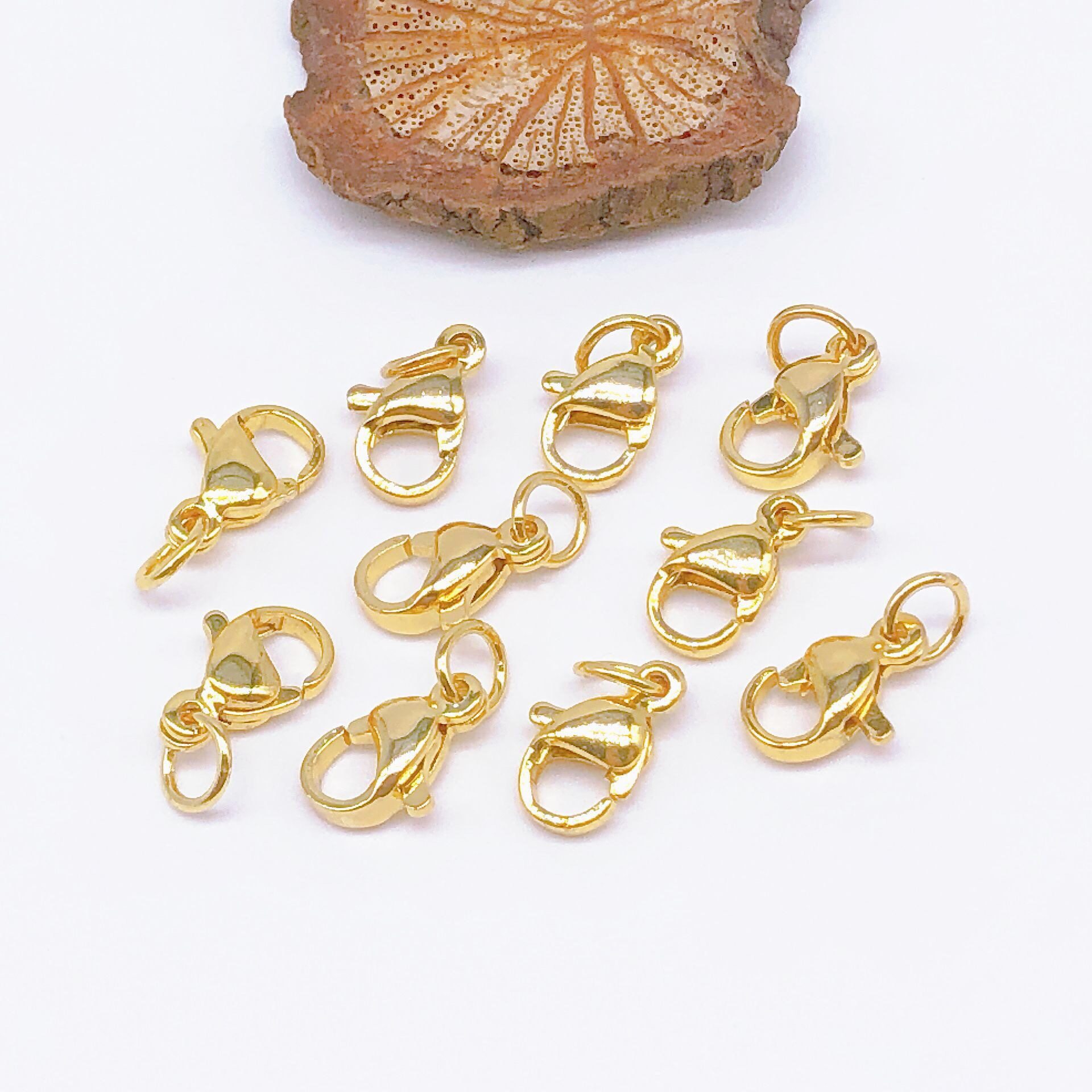 18K Gold-Filled Lobster Clasp DIY Handmade Jewelry Accessories Gold Necklace Bracelet Connection Finishing Buckle Spring Buckle