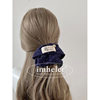 Korean-Style Soft Polka Dot Knit Fabric Label Bear Scrunchie Ins Autumn and Winter New Bun Low Ponytail Hair Tie