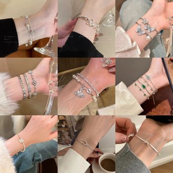 Saturn planet pearl bracelet Women's Light luxury niche high-grade full diamond zircon bracelet exquisite fashion bracelet