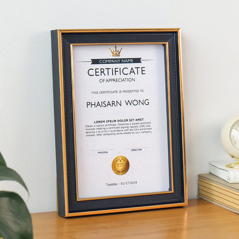 High-grade photo frame decoration honor certificate display frame a4 16-inch authorization letter patent certificate photo frame wholesale hanging