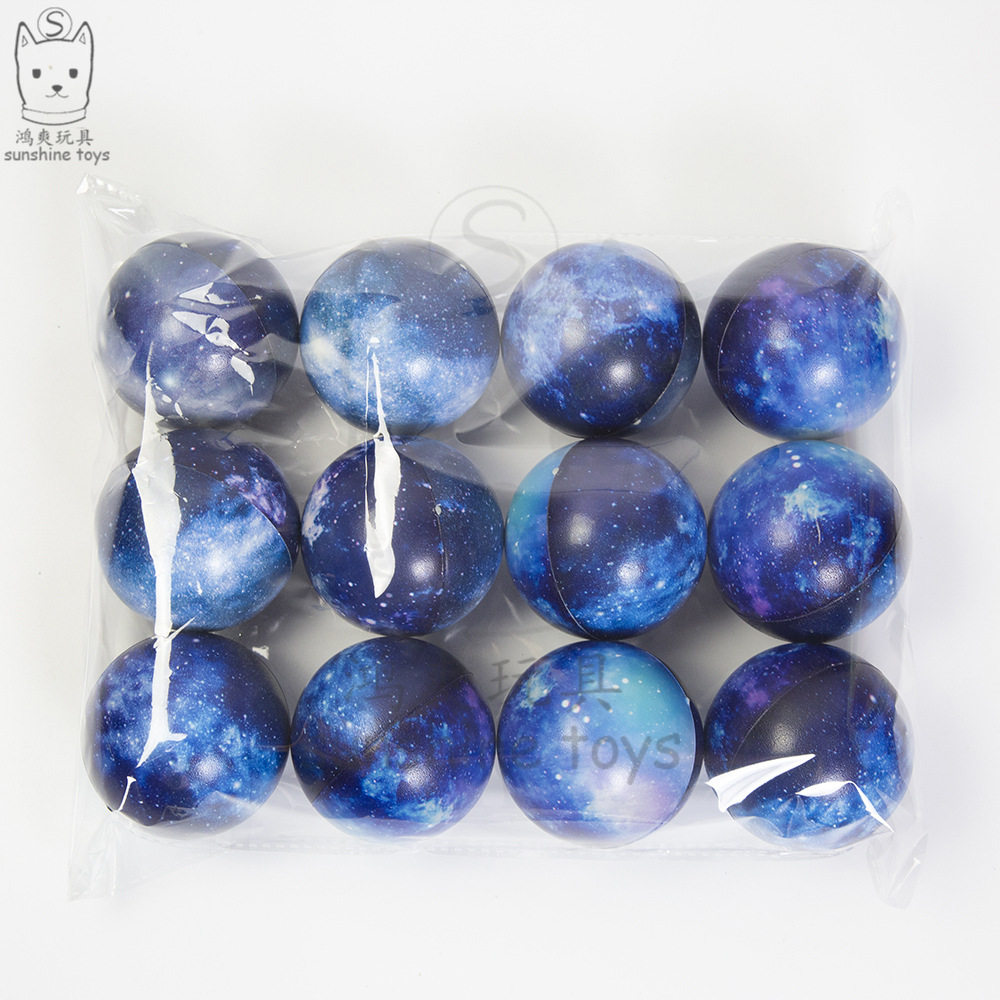 跨境63mm发泡八大行星pu球太阳系月球儿童科教玩具海绵星空压力球