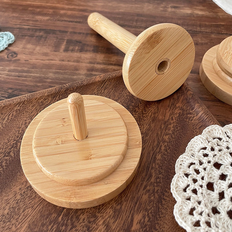 Cross-Border Wooden Desktop Yarn Storage Spool Rotatable Wool Storage Rack Spool Magical Auxiliary Tool Wooden Rack