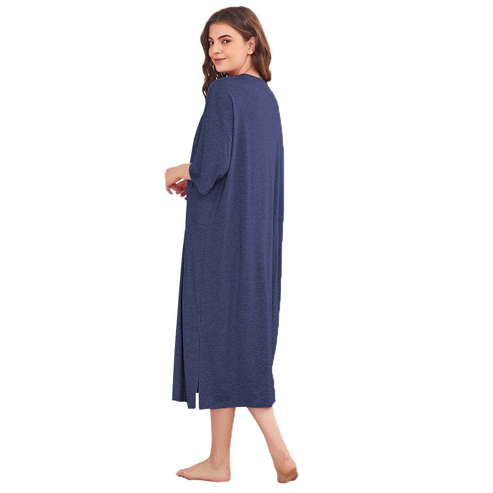 Casual Midi Dress for Women Simple Loose Fit Comfortable Fabric Spring Summer Homewear Wholesale Available