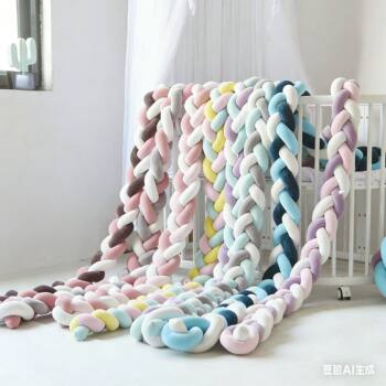 Cross-Border New Nordic Danish Woven Long Knotted Ball Pillow Knot Ball Braided Kidsren's Room Decoration Bed Surround