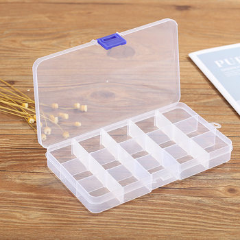 15-grid transparent plastic detachable jewelry multi-Grid classification component parts finishing makeup storage box