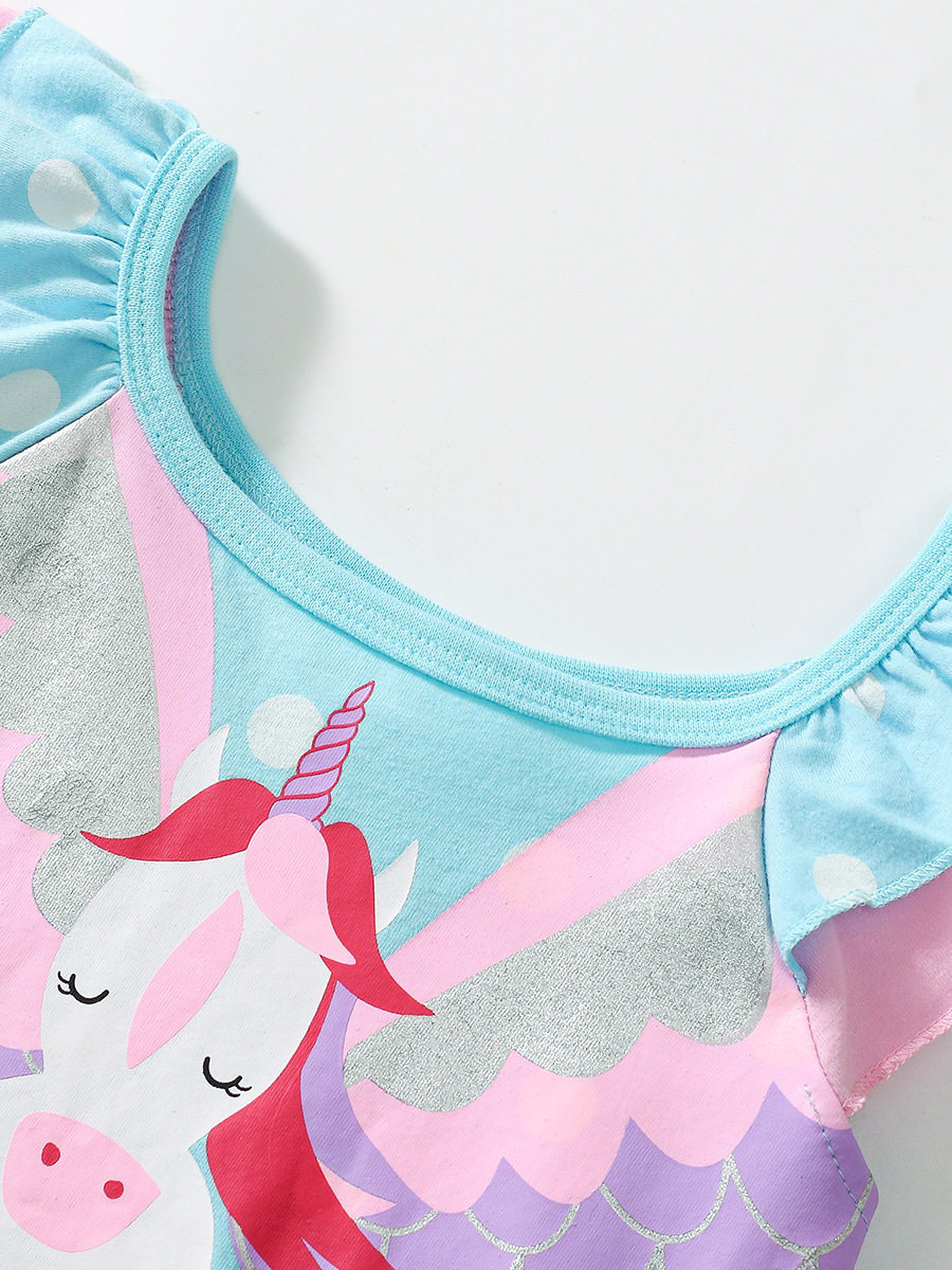 Custom-made Girls' Dress, Cartoon Short-sleeve Kids' Dress, Summer Cotton Kids' Skirt