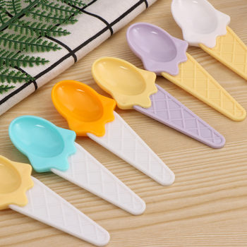 Ice Cream Color Mixing Spoon Ice Cream Yogurt Shaved Ice Dessert Plastic Spoon Cute Kidsren's Daily Meal Spoon Customization