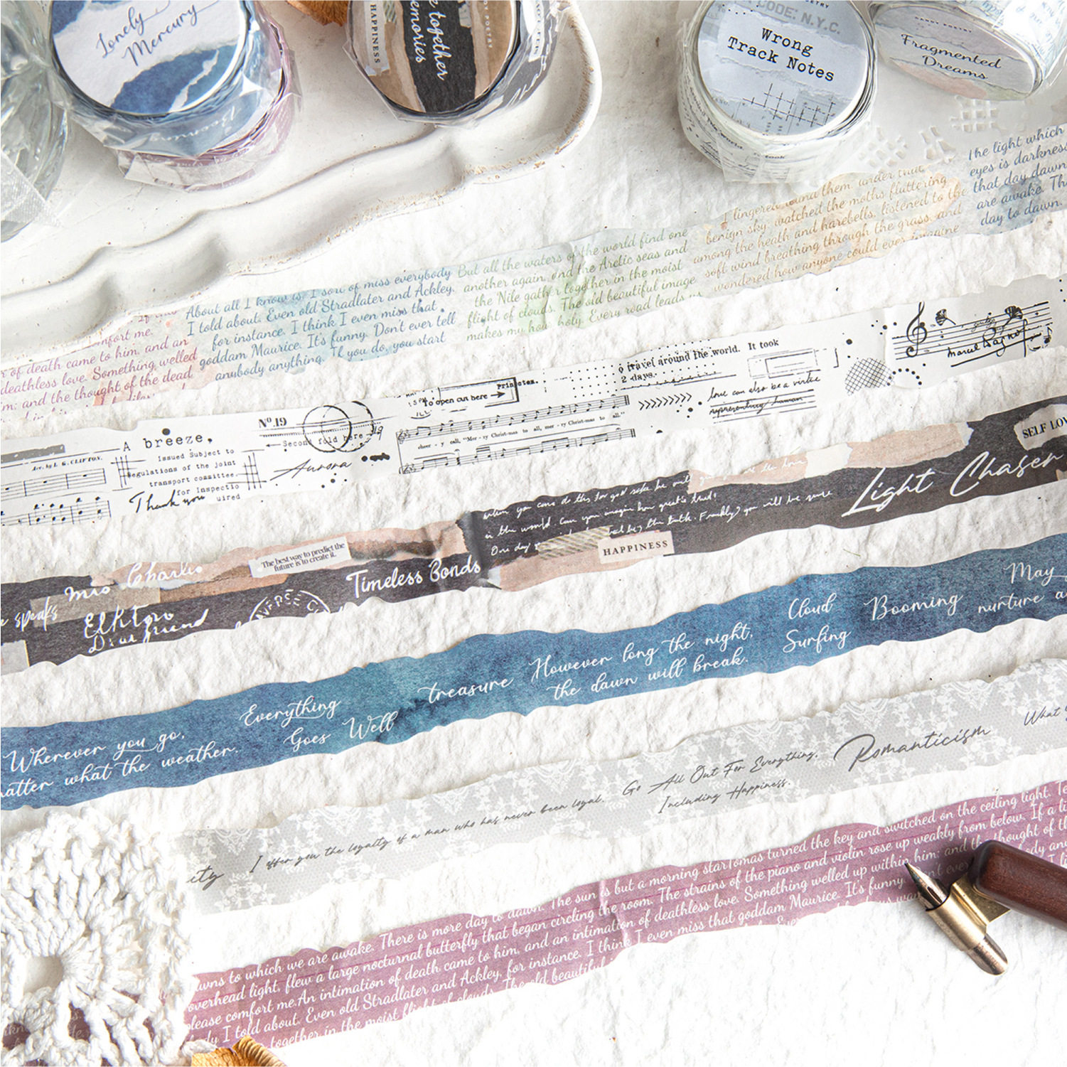 Sugar Poetry and Paper Tape Disorderly Missing Series Retro Burn Alien Theme Hand Account DIY Base Decoration Collage