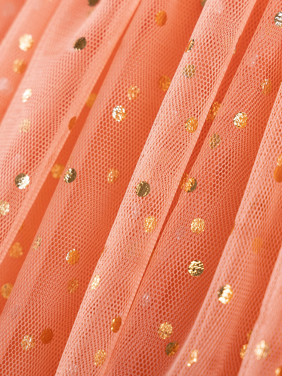 Autumn Girls' Tulle Princess Dress, Cartoon Cotton Kids' Dress