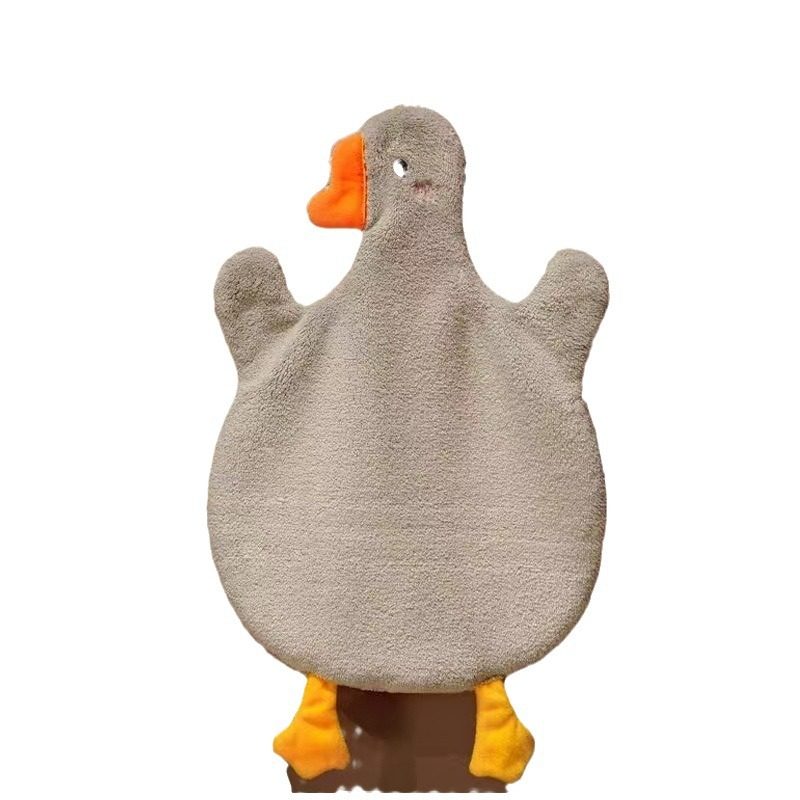 Big Goose hand towel kitchen hanging towel functional towel cartoon hanging towel coral velvet hanging towel absorbent kitchen towel dish towel