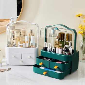 Internet Celebrity Cosmetics Storage Box Dust-Proof Large-Capacity Home Desktop Organizer Dressing Table Lipstick Skin Care Product Storage Rack