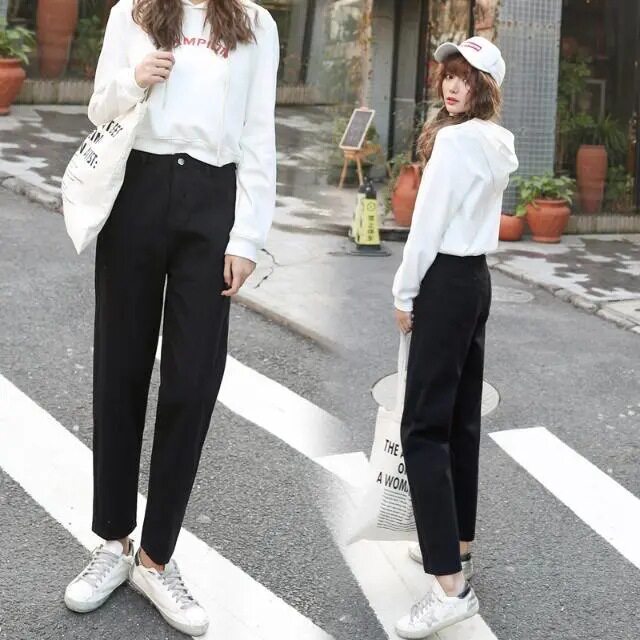 High Waisted Loose Fit Womens Jeans Korean Style Wide Leg Casual Comfortable Spring and Autumn Fashion Wholesale