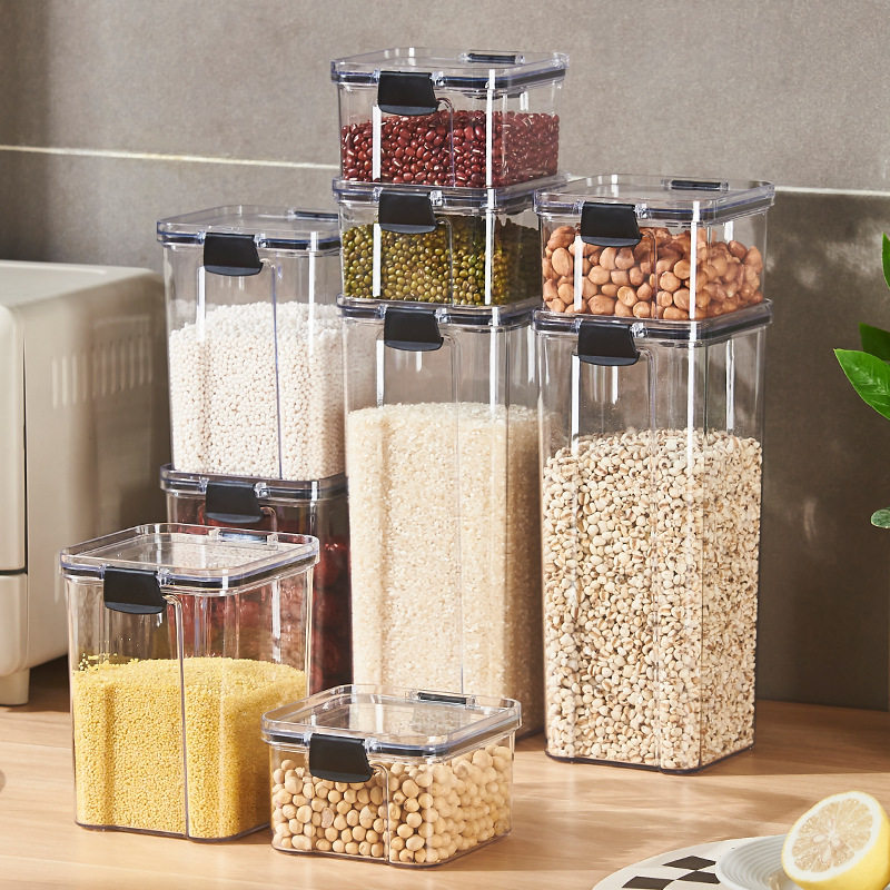 Sealed jar plastic food grade candy coffee bean preservation storage jar transparent dry goods grains storage box