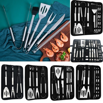 BBQ Tools suit Stainless Steel BBQ suit Fork Shovel Clip Brush Oxford Bag Outdoor Amazon BBQ Baking Tool