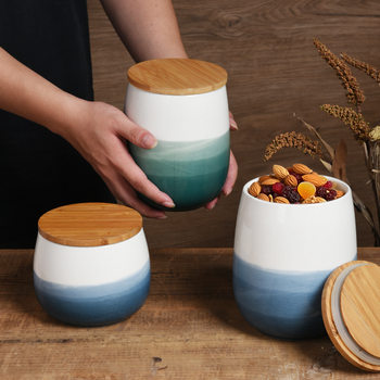 Cross-Border Supply of Nordic High-Looking Ceramic Food-Grade Sealed Jars for Kitchen Household Grains and Dry Goods Moisture-Proof Storage Jars