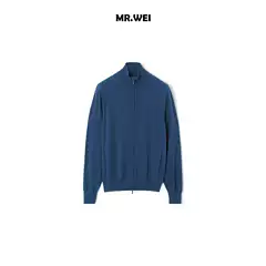Men's Spring Cardigan Sweater Knit Old Money Style Silk Blend Zip Minimalist Relaxed Fit