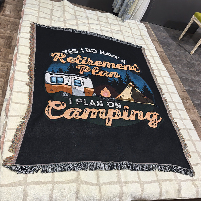 Outdoor camping campfire blanket black dark sofa single seat blanket camping tent blanket blanket