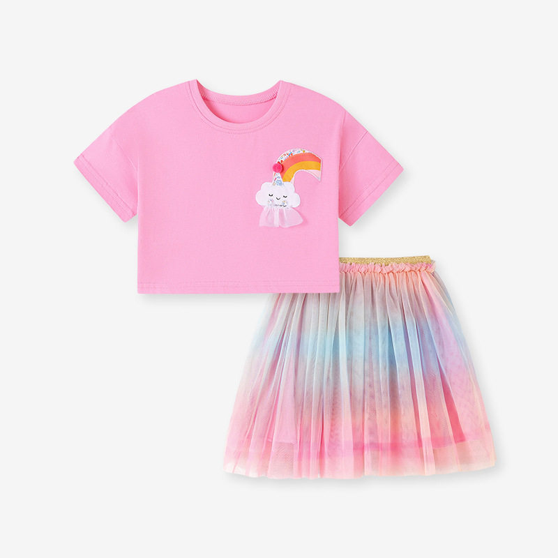 Summer Girls' Tulle Dress Set, Cute Kids' Outfit, [Style] Baby Set