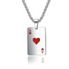 Lucky black peach necklace pendant Amazon personality red peach playing card pendant tide hanging titanium steel supply