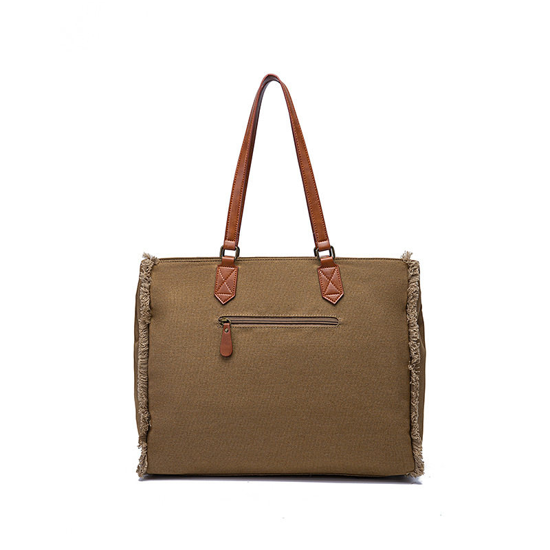 Túi Tote Nữ Vải Canvas Cotton Họa Tiết Bohemian Vintage Đeo Vai, Đeo Chéo, Xách Tay Màu Nâu, Xanh, Đỏ, Be chi tiết 5
