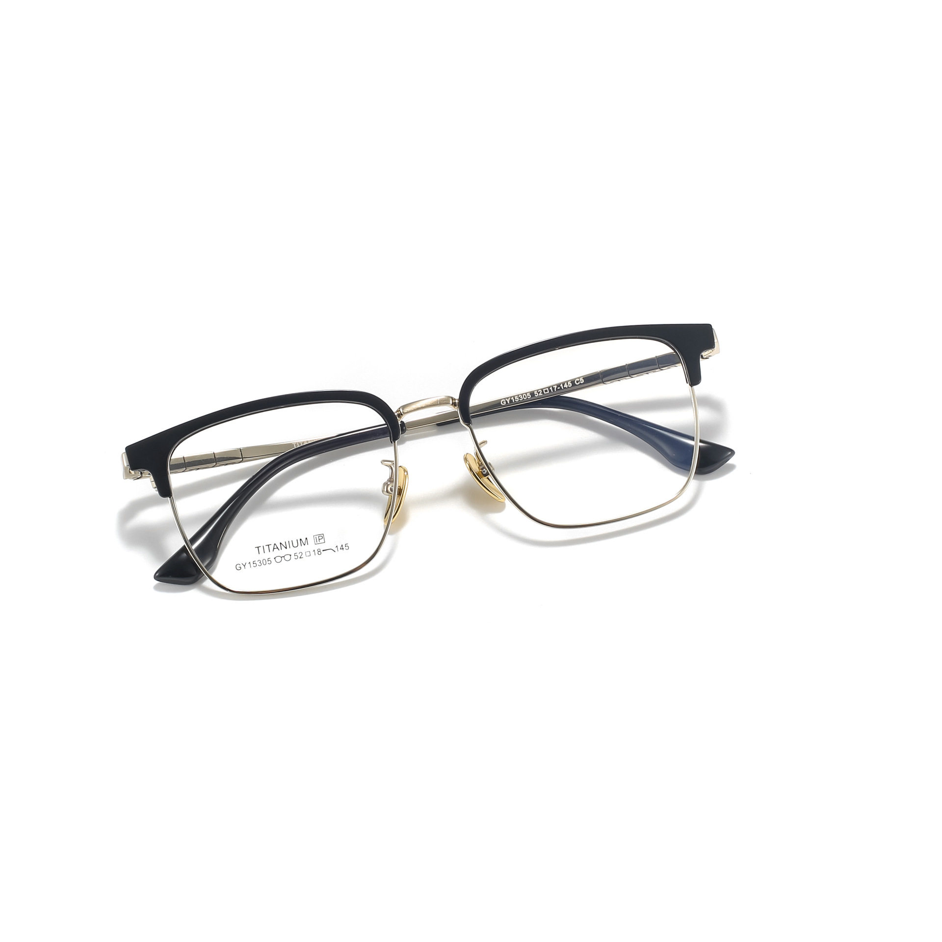 2025 New Gy15305 Series Ultra-Light Fashionable Eyebrow Pure Titanium Glasses Frame Simple and Elegant High-End