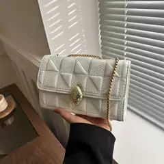 Chanel Style Chain Bag Women's 2024 New Stylish Rhombic Embroidery Line Small Square Bag Fashionable Texted Shoulder Crossbody Bag