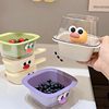 Cute Cartoon Big-Eyed Draining Basket, Kawaii Small Fruit Washing Basket, Convenient Candy-Colored Dopamine Draining Basin