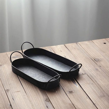 Do Old Baking Food Photography Props Plate Photography Ornaments Round Iron Belt Holding Plate Bread Plate Tray