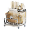 Household Multifunctional Knife Holder Cream Style Kitchen High-End Cutting Board Holder Knife Holder Chopstick Cage Integrated Drain Storage Rack