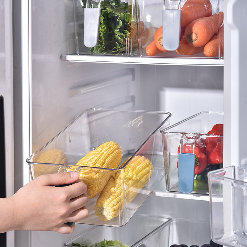 Refrigerator storage box with handle drawer type fresh-keeping box food storage box kitchen household fresh-keeping storage box wholesale