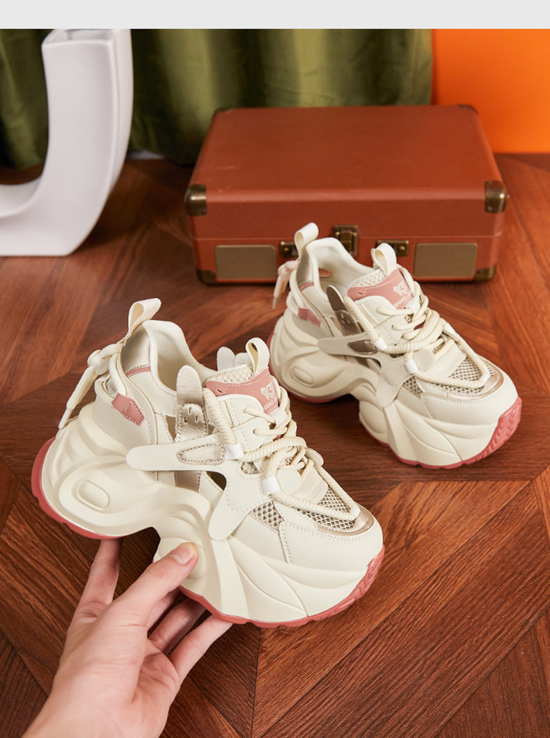 Sandal cao gót nữ hở mũi quai ngang đế xuồng gót 8 cm — Gạo vàng, Mơ chi tiết 15
