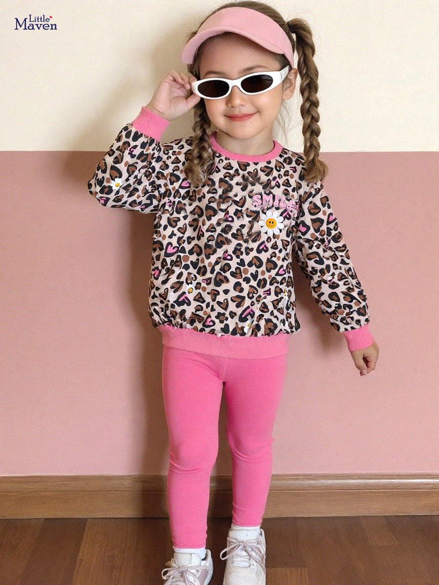 Ensemble fille manche longue automne, tenue enfant mignonne, tenue deux pièces automne bébé