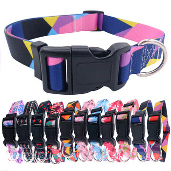 Factory Wholesale Pet Supplies Printed Pet Collars New Beautiful Dog Collars Colorful Dog Walking Identity Collars