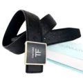 Silver buckle black belt