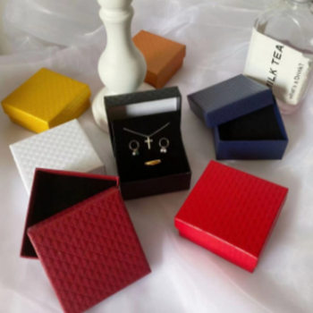 Manufacturer Promotion Spot Diamond Pattern Ring Necklace Earrings Earrings Box Jewelry Box Gift Jewelry Packaging Box
