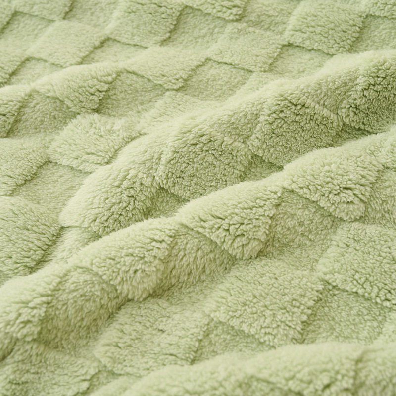 New Taffeta Blanket Water Cube Throw Blanket Nap Blanket Sofa Blanket Flannel Milk Velvet Double Layer Thickeneded Bed Sheets