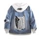 Attack Giant Jacket bf Wind Hooded Wing of Freedom Secondary Animation Denim Jacket Amazon Cross Mirror