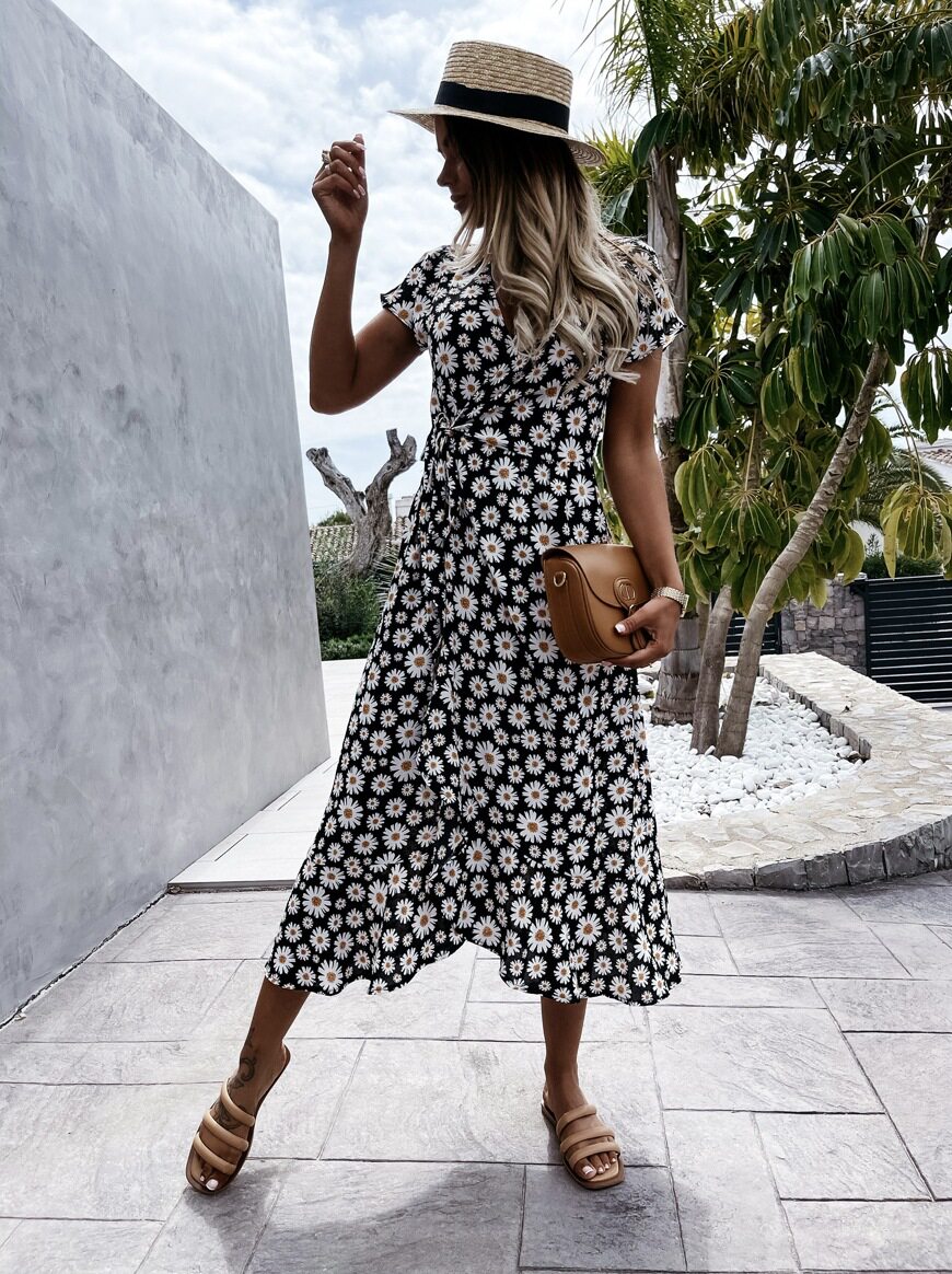 Summer Dress Casual Style Short Sleeve Lightweight Fabric Perfect for Everyday Wear Ready to Ship