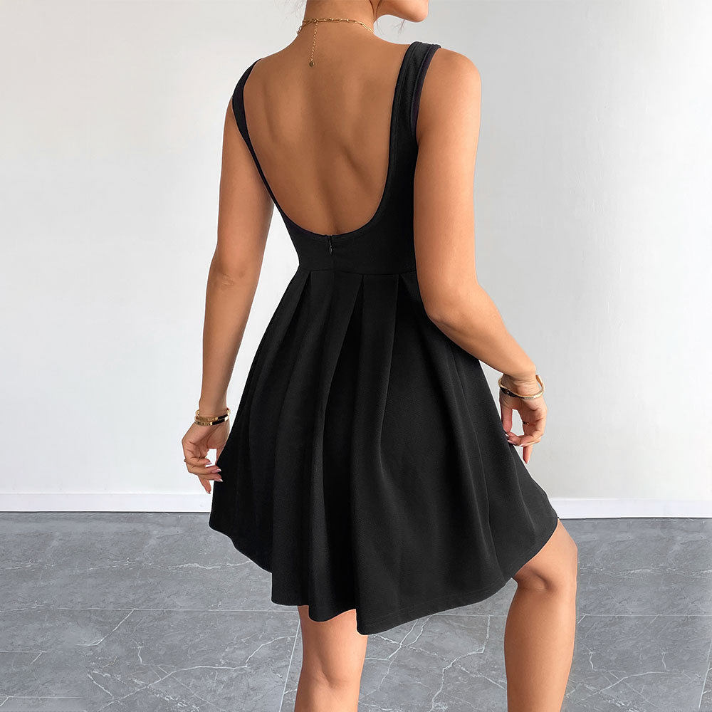 Summer Casual High Waist Dress Stylish Versatile Design Sexy Backless Comfortable Fabric Perfect for Everyday Wear