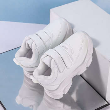 Boys and Girls White Sneakers Spring 2026 New Dad Shoes for Older Children Leather White Sports Shoes Foreign Trade Children's Shoes