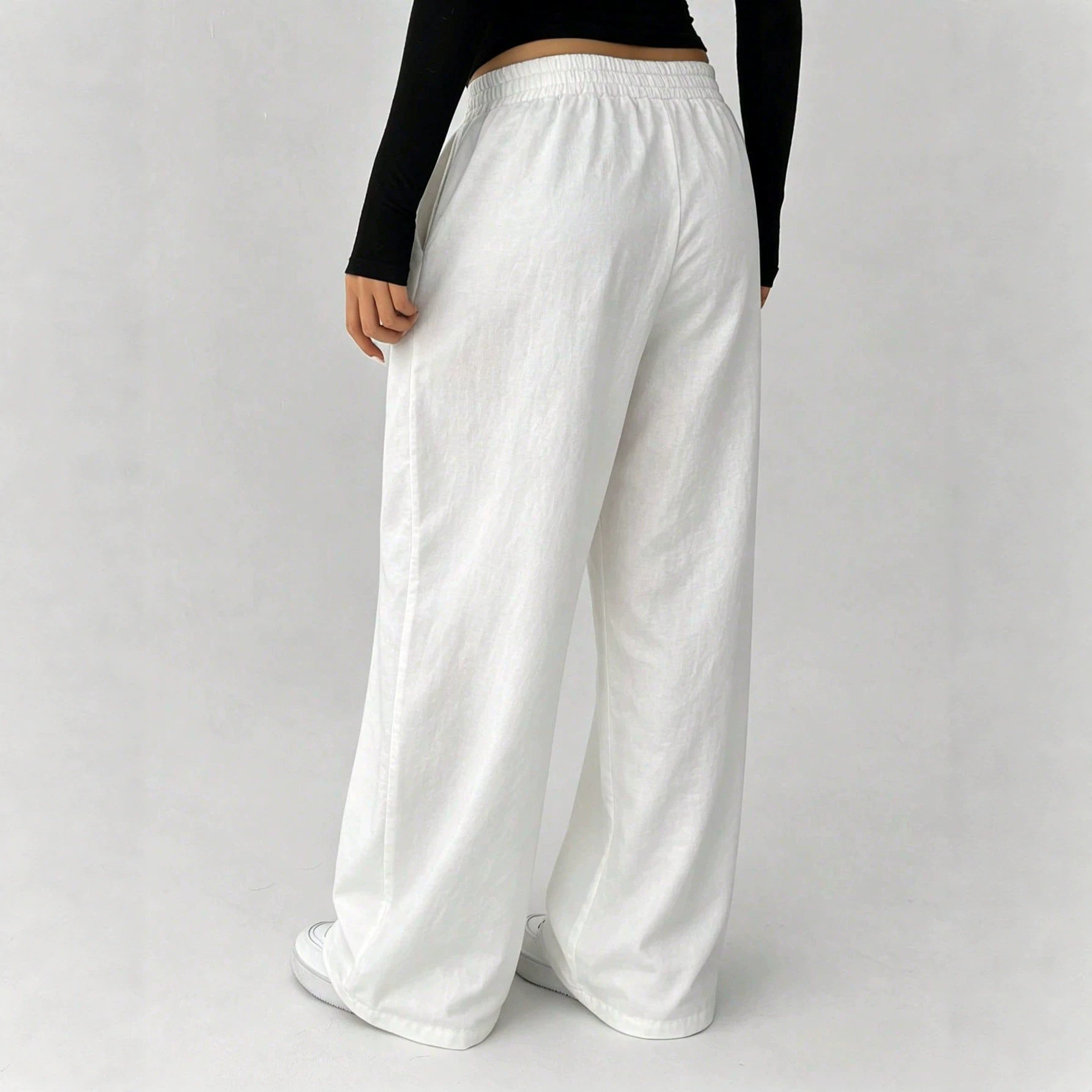 Lightweight Womens Casual Loose Fit Trousers Elastic Waist Versatile Style Summer Wear Ready to Ship