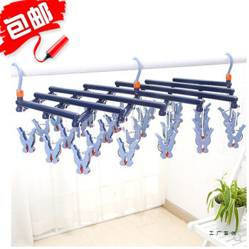 29-Clip Roller Instant Retractable Clothes Drying Rack, Windproof, Multi-Head, Foldable, Extendable, Multifunctional Plastic Creative Clothes Rack