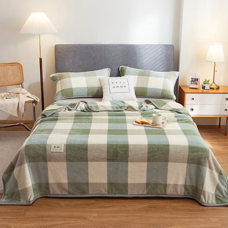 Milk Velvet Bed Sheet Flannel Coral Fleece Blanket Quilt Plush Shawl Sofa Blanket Wholesale Super Soft Thickened