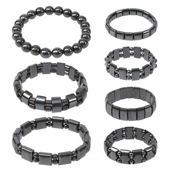 Round Bead Black Bracelet Elastic Black Gallstone Bracelet Irregular Special-Shaped Bracelet Cross-Border Wholesale Bracelet