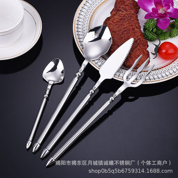 New 304 stainless steel Sea King western food knife fork spoon European hotel restaurant steak knife fork coffee spoon suit