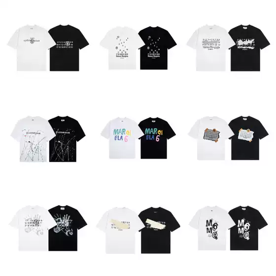 Cross-Border Supply of High-Quality Maison Margiela Pure Cotton Mm6 Digital Men's and Women's Short Sleeves