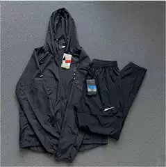 Reflective Hooded Single-Layer Quick-Dry Casual Sports Set, Popular for Cross-Border Wholesale, Suitable for Running, Fitness, and Sun Protection